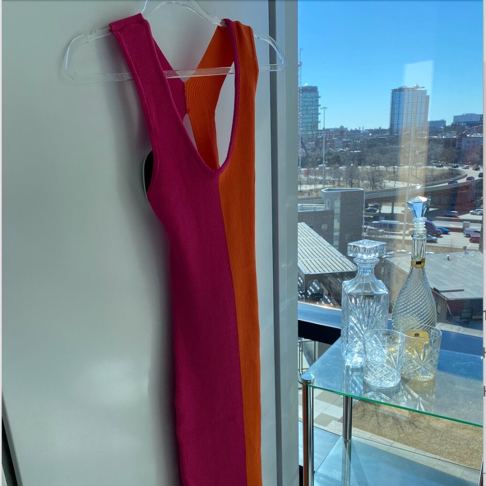 Color Block Backless Maxi Dress - Picture 3 of 4